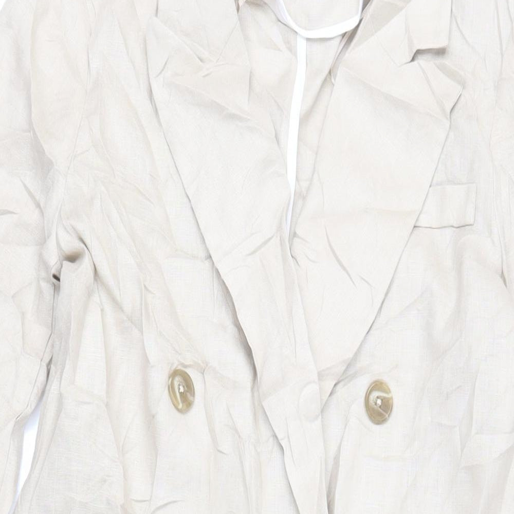 Autograph Womens Beige Overcoat Coat Size 8 Button