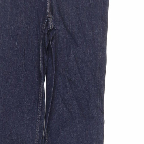 Marks and Spencer Womens Blue Cotton Skinny Jeans Size 6 L29 in Regular Zip