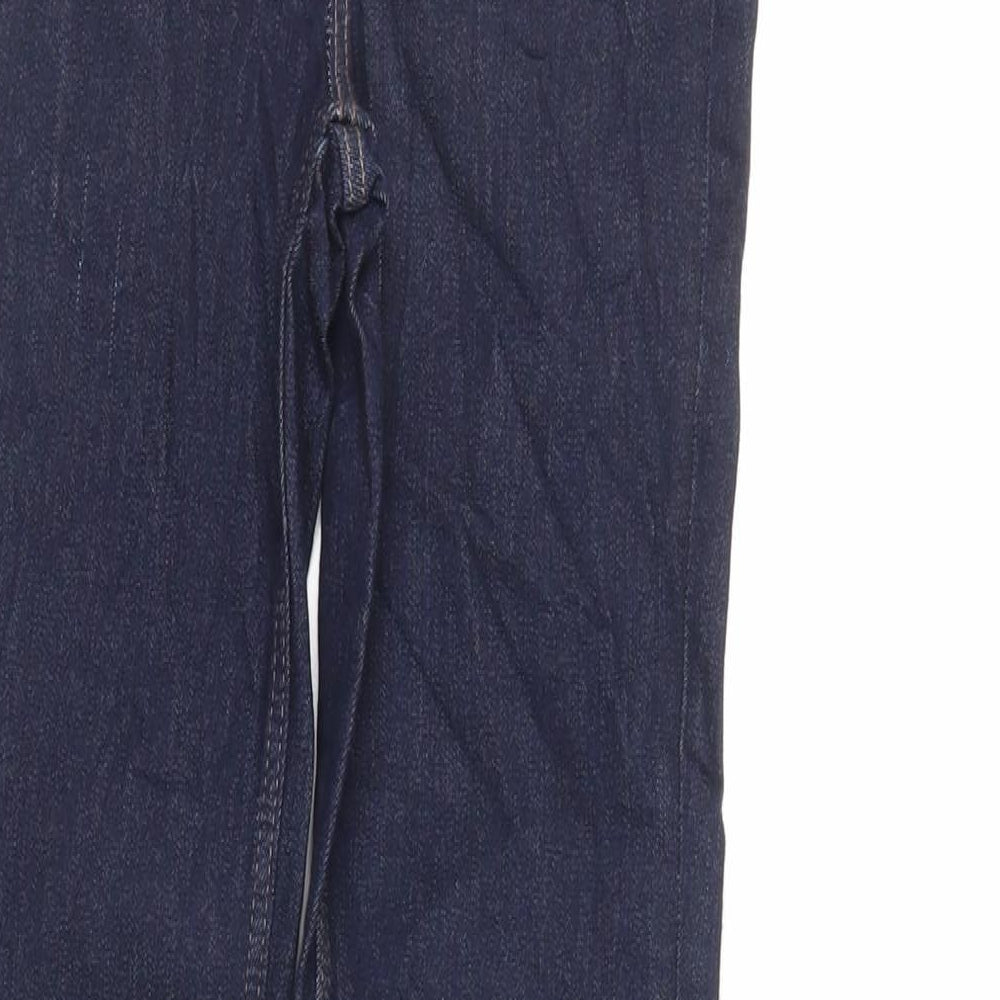 Marks and Spencer Womens Blue Cotton Skinny Jeans Size 6 L29 in Regular Zip