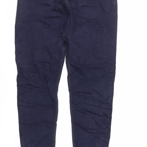 Marks and Spencer Mens Blue Cotton Tapered Jeans Size 30 in L31 in Regular Zip