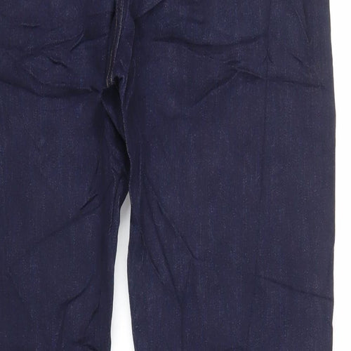 Marks and Spencer Mens Blue Cotton Tapered Jeans Size 30 in L31 in Regular Zip