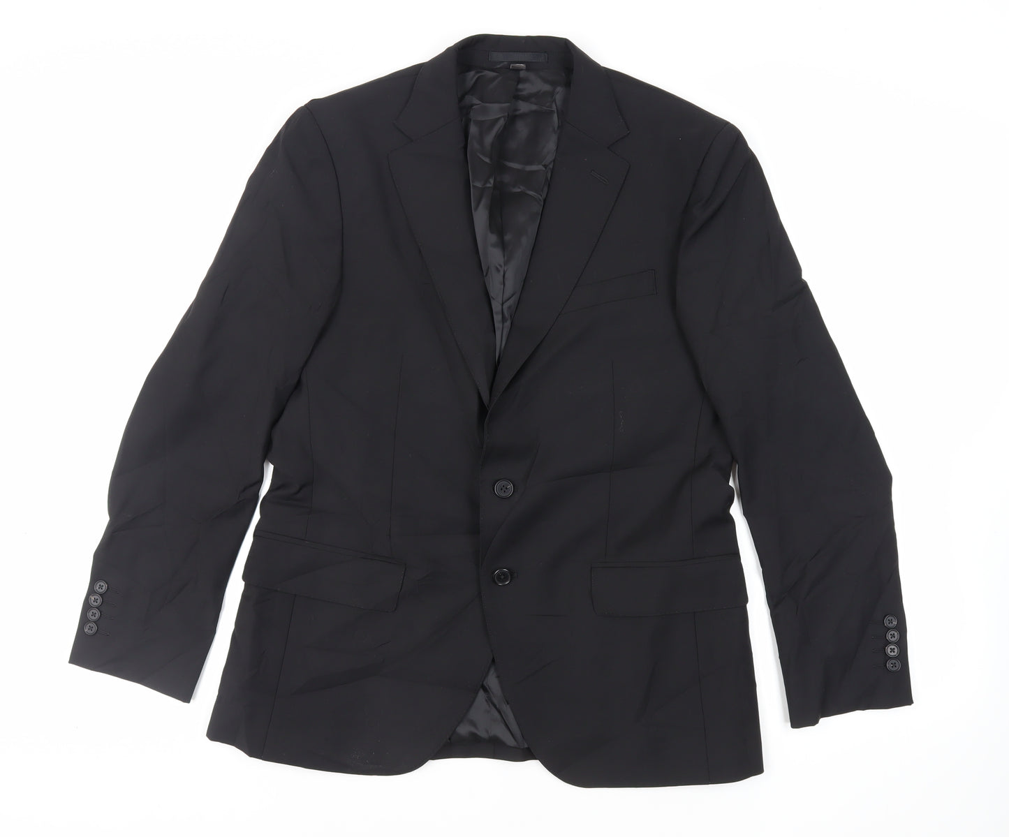 Marks and Spencer Mens Black Wool Jacket Suit Jacket Size 40 Regular