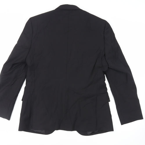 Marks and Spencer Mens Black Wool Jacket Suit Jacket Size 40 Regular