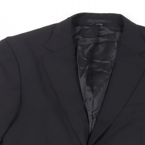 Marks and Spencer Mens Black Wool Jacket Suit Jacket Size 40 Regular