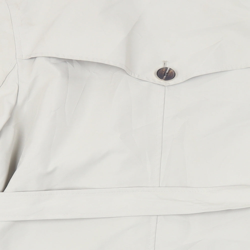 Marks and Spencer Womens Beige Pea Coat Coat Size 14 Button - Belted