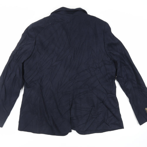 Marks and Spencer Womens Blue Jacket Blazer Size 16 Button