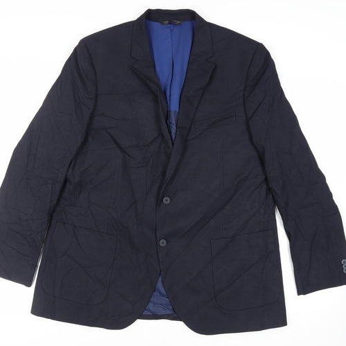 Marks and Spencer Mens Blue Polyester Jacket Suit Jacket Size 46 Regular