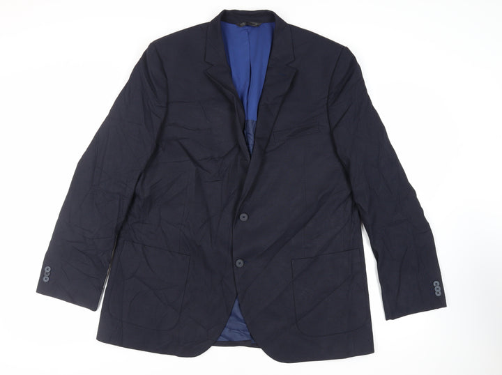 Marks and Spencer Mens Blue Polyester Jacket Suit Jacket Size 46 Regular