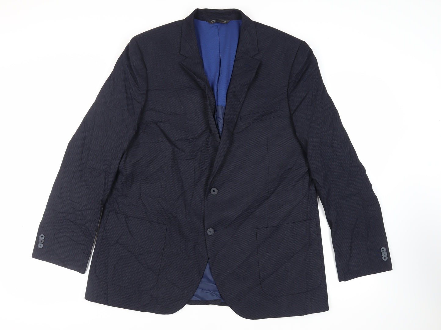 Marks and Spencer Mens Blue Polyester Jacket Suit Jacket Size 46 Regular