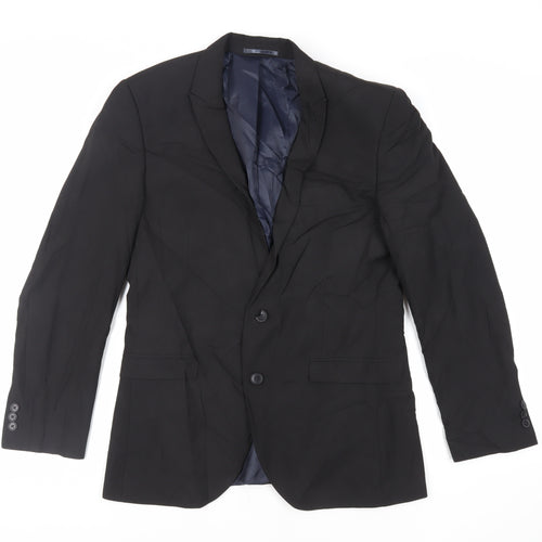 NEXT Mens Black Polyester Jacket Suit Jacket Size 40 Regular