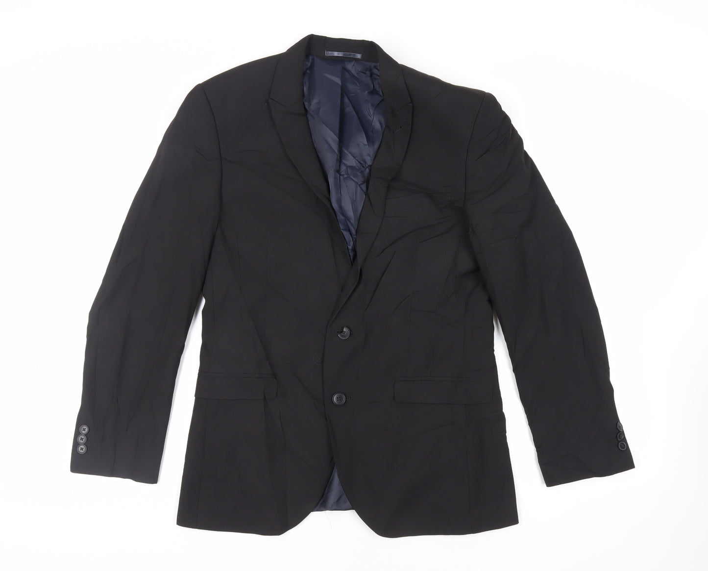 NEXT Mens Black Polyester Jacket Suit Jacket Size 40 Regular