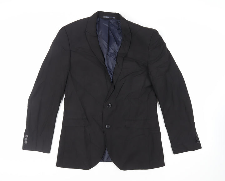NEXT Mens Black Polyester Jacket Suit Jacket Size 40 Regular