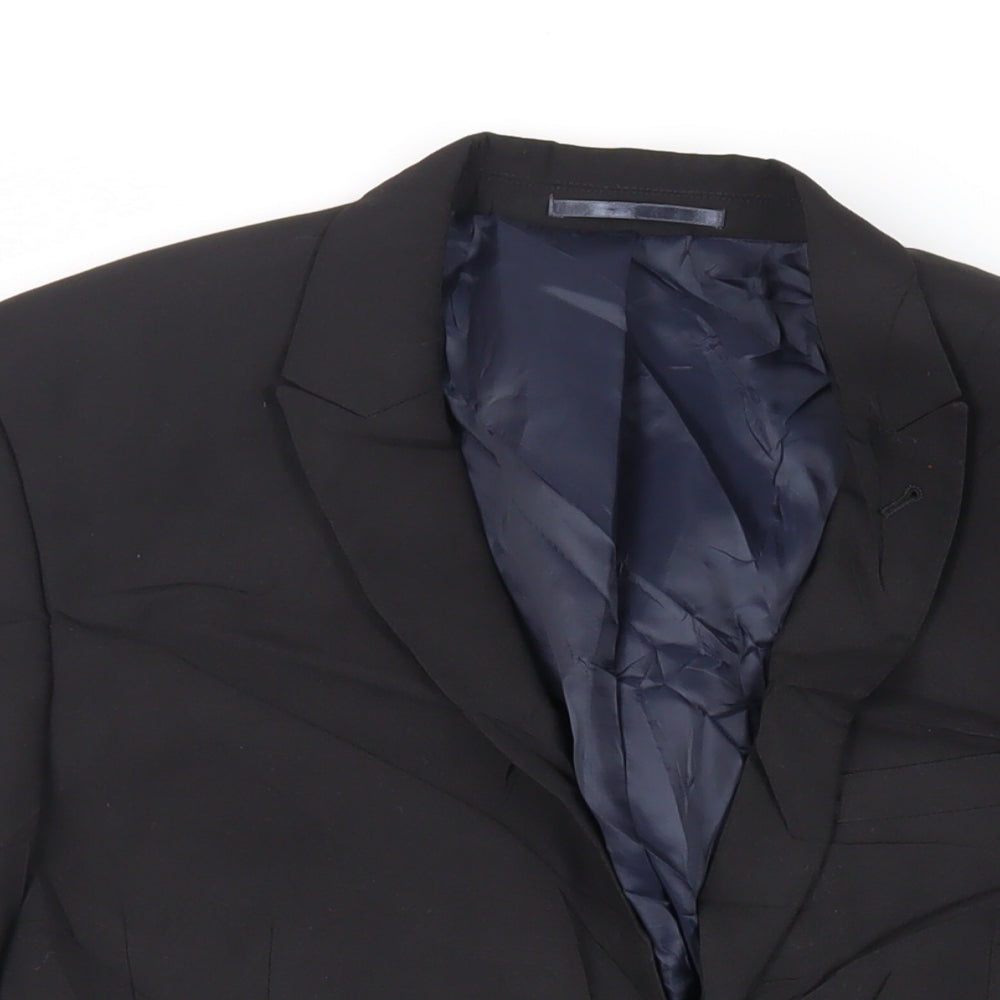 NEXT Mens Black Polyester Jacket Suit Jacket Size 40 Regular
