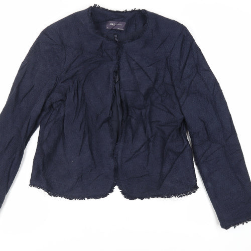 Marks and Spencer Womens Blue Jacket Blazer Size 12 Hook & Eye