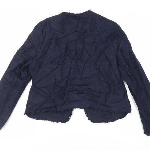 Marks and Spencer Womens Blue Jacket Blazer Size 12 Hook & Eye