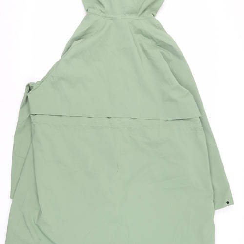 GOODMOVE Womens Green Rain Coat Coat Size 22 Zip - Hooded