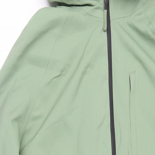 GOODMOVE Womens Green Rain Coat Coat Size 22 Zip - Hooded