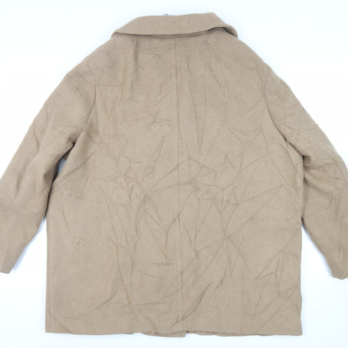 Marks and Spencer Womens Beige Pea Coat Coat Size 22 Button