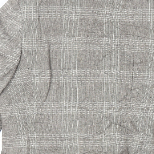 Marks and Spencer Mens Beige Plaid Cotton Jacket Suit Jacket Size 42 Regular