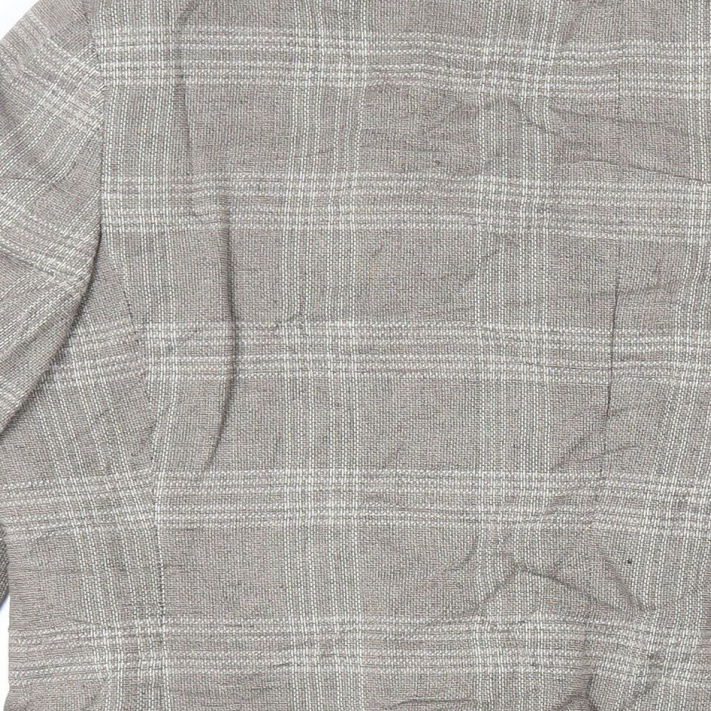 Marks and Spencer Mens Beige Plaid Cotton Jacket Suit Jacket Size 42 Regular