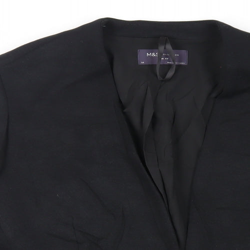 Marks and Spencer Womens Black Jacket Blazer Size 14 Button