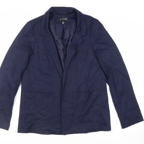 Long Tall Sally Womens Blue Jacket Blazer Size 14 - Open