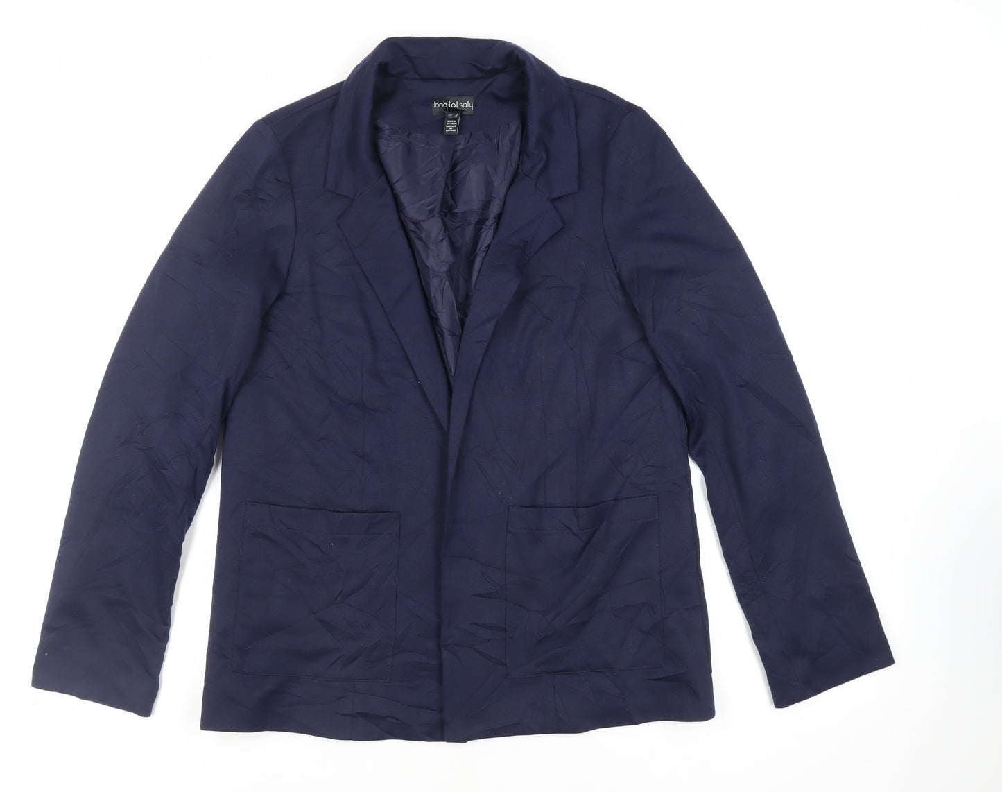 Long Tall Sally Womens Blue Jacket Blazer Size 14 - Open