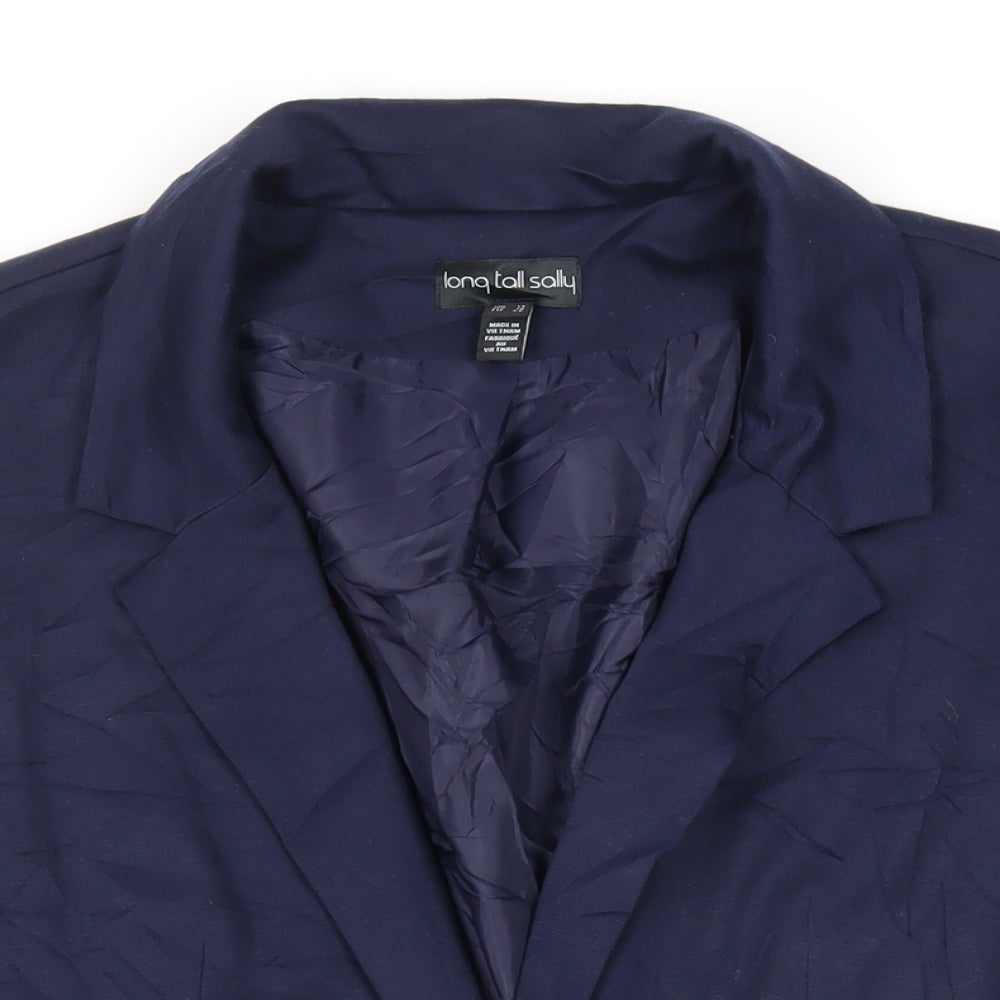 Long Tall Sally Womens Blue Jacket Blazer Size 14 - Open