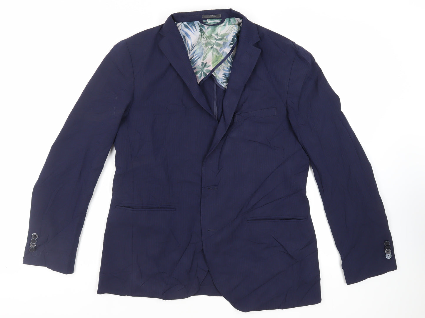 Marks and Spencer Mens Blue Polyester Jacket Blazer Size 42 Regular