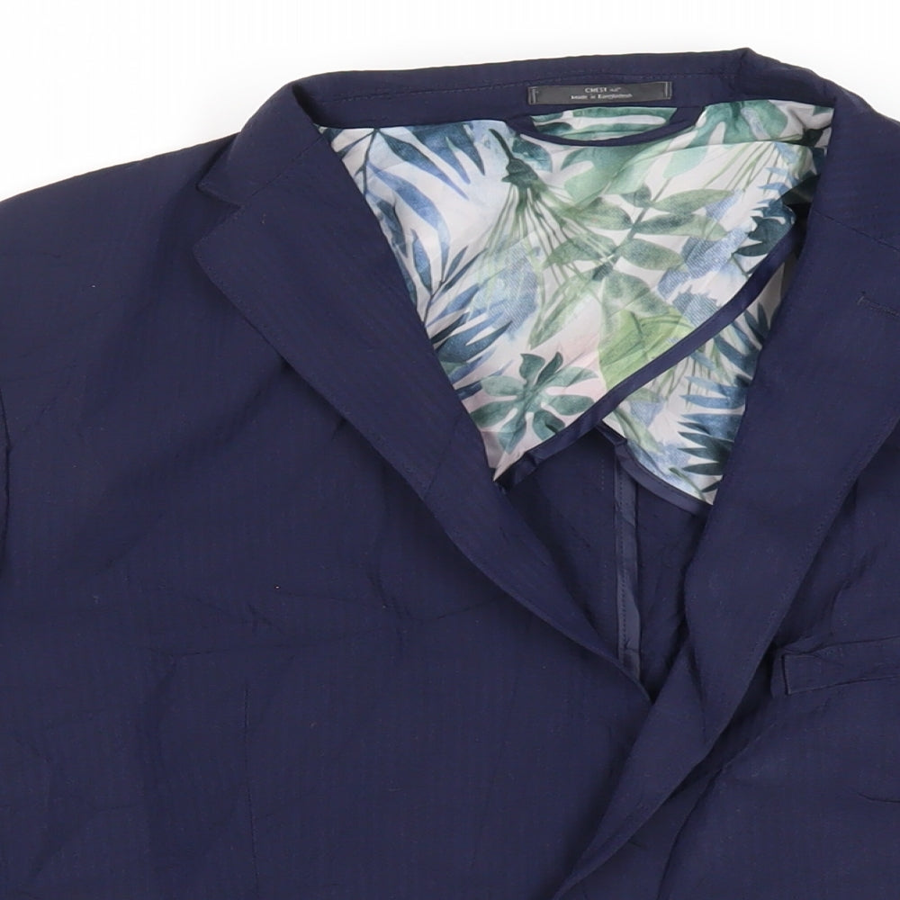 Marks and Spencer Mens Blue Polyester Jacket Blazer Size 42 Regular