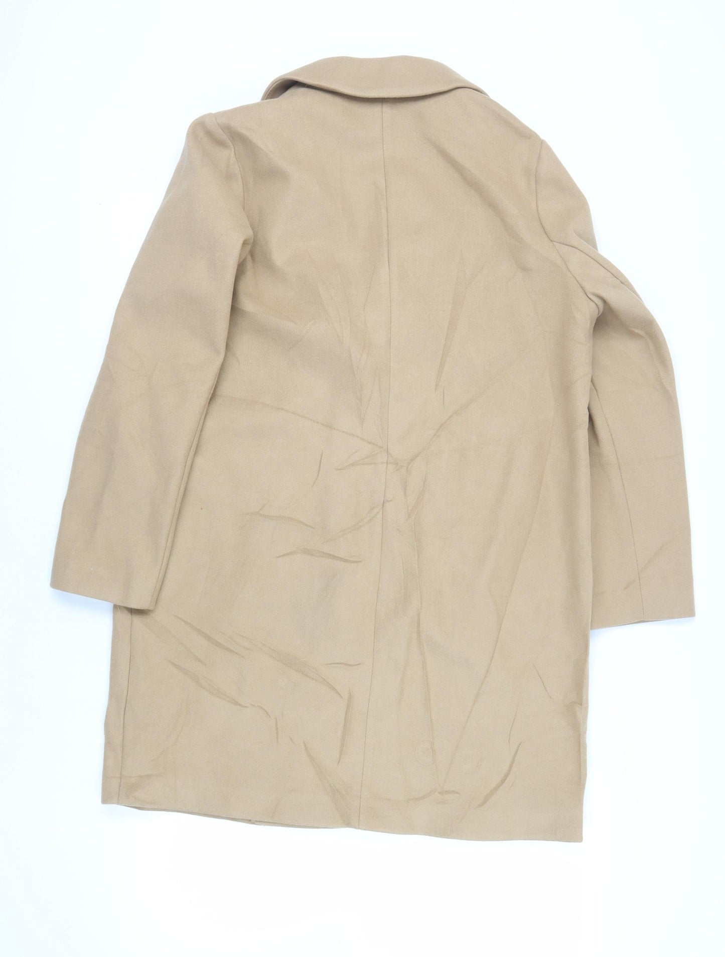 Marks and Spencer Womens Beige Overcoat Coat Size 14 Button