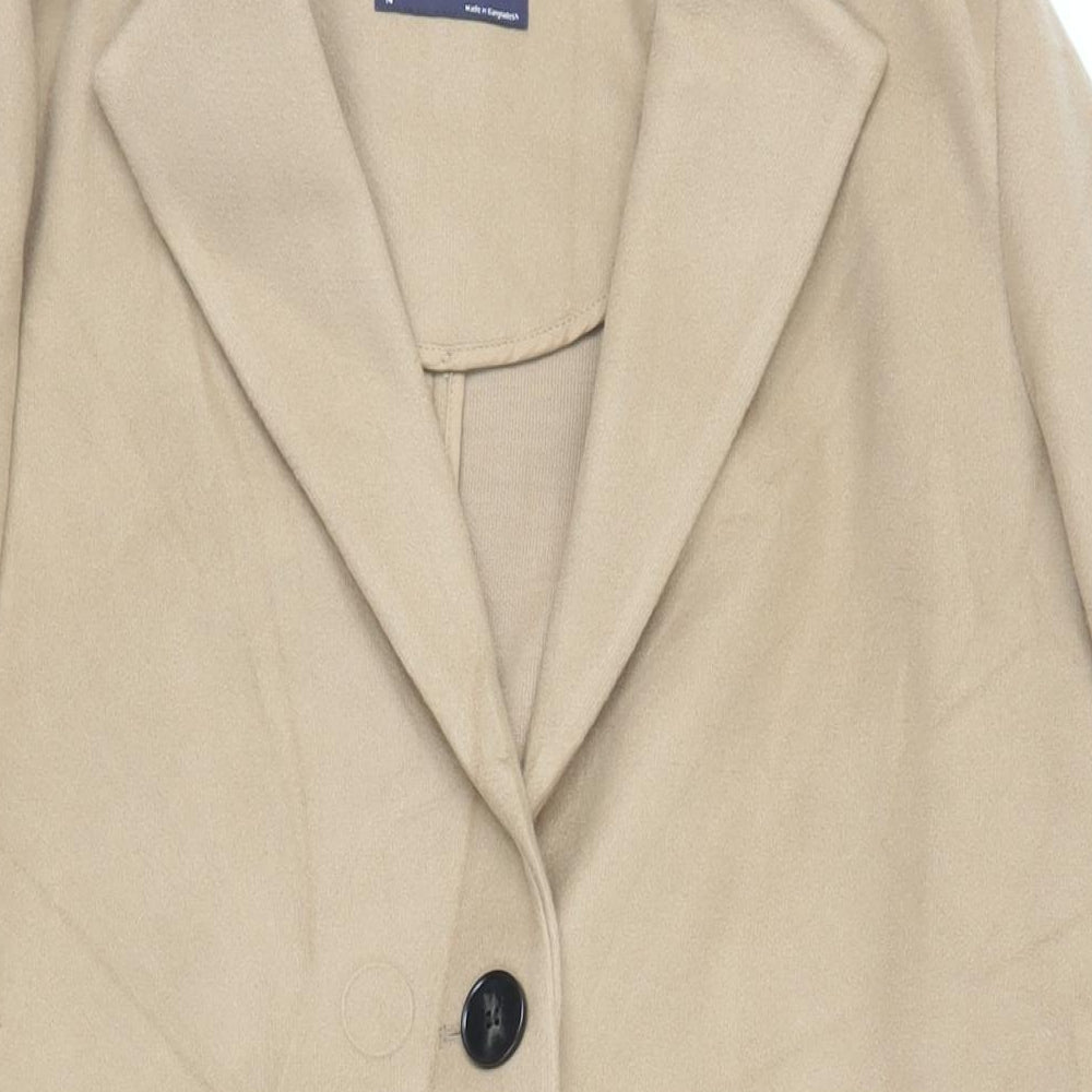 Marks and Spencer Womens Beige Overcoat Coat Size 14 Button