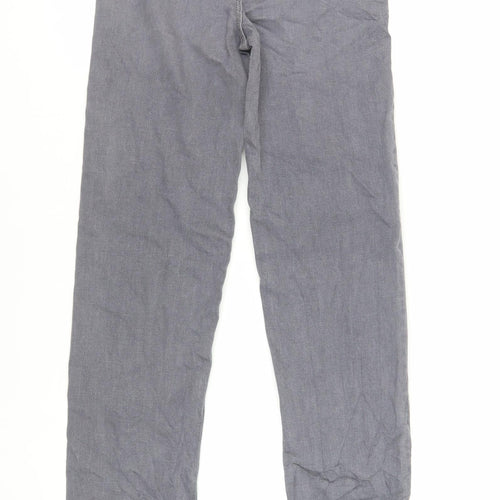 Marks and Spencer Womens Grey Cotton Straight Jeans Size 8 L32 in Regular Zip - Long Lenght