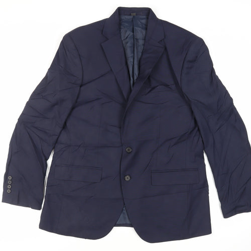 Marks and Spencer Mens Blue Polyester Jacket Suit Jacket Size 42 Regular