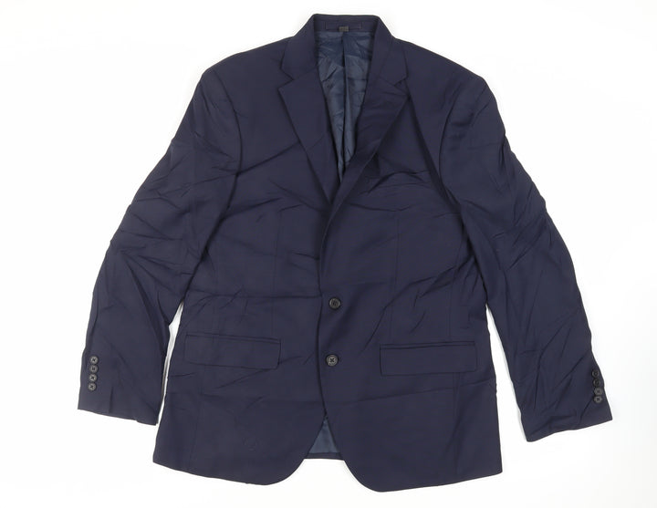 Marks and Spencer Mens Blue Polyester Jacket Suit Jacket Size 42 Regular