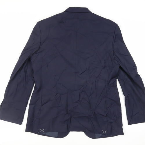 Marks and Spencer Mens Blue Polyester Jacket Suit Jacket Size 42 Regular