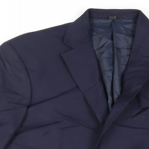 Marks and Spencer Mens Blue Polyester Jacket Suit Jacket Size 42 Regular