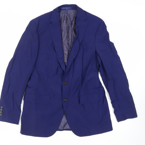 Marks and Spencer Mens Blue Wool Jacket Suit Jacket Size 38 Regular
