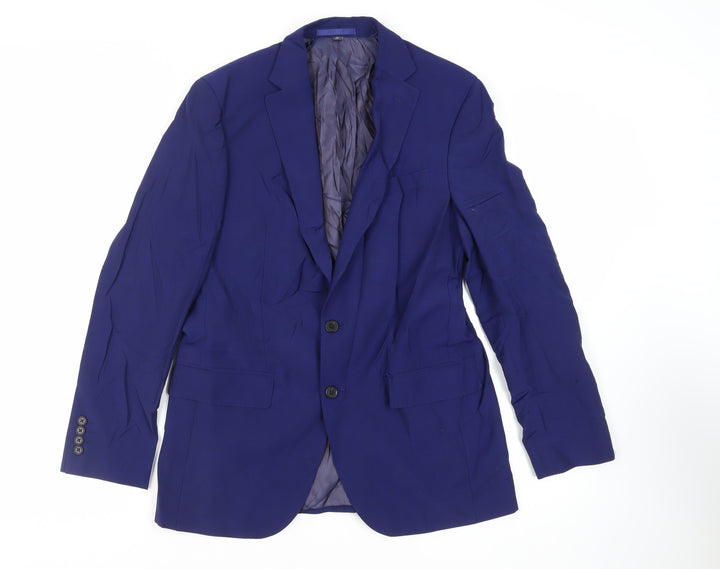 Marks and Spencer Mens Blue Wool Jacket Suit Jacket Size 38 Regular