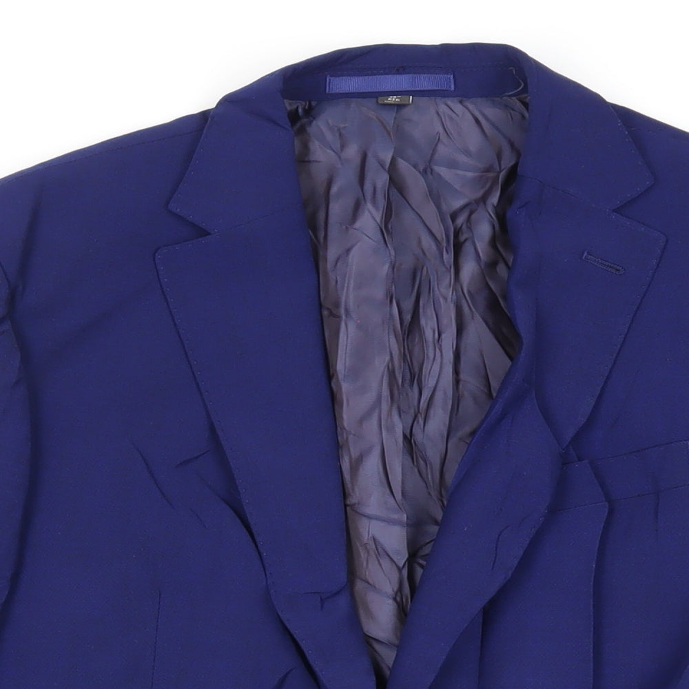 Marks and Spencer Mens Blue Wool Jacket Suit Jacket Size 38 Regular