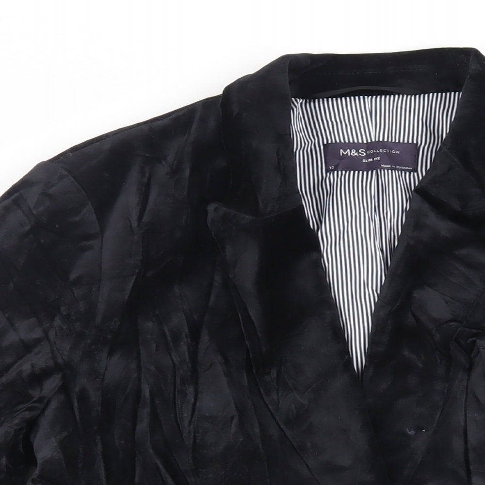 Marks and Spencer Womens Black Jacket Blazer Size 12 Button