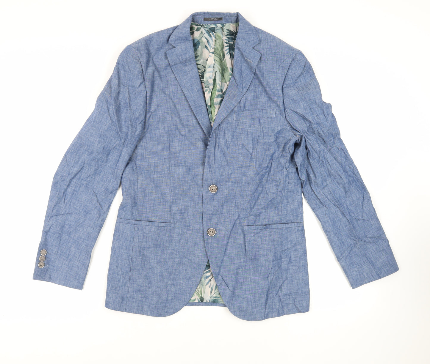 Marks and Spencer Mens Blue Cotton Jacket Blazer Size 38 Regular