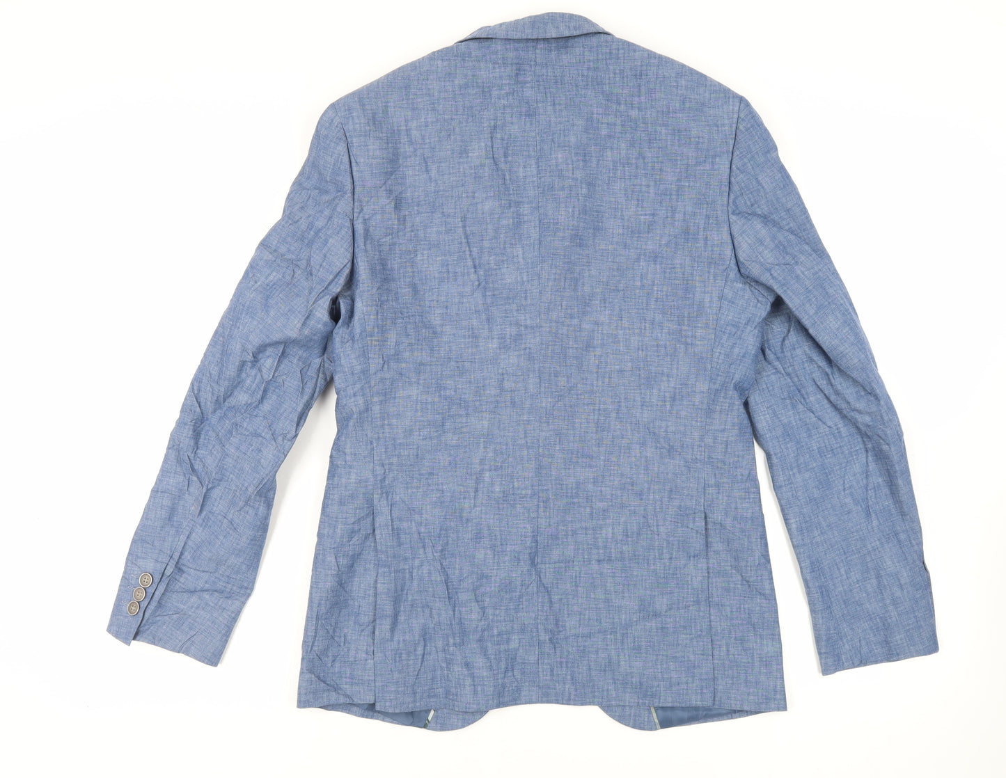 Marks and Spencer Mens Blue Cotton Jacket Blazer Size 38 Regular