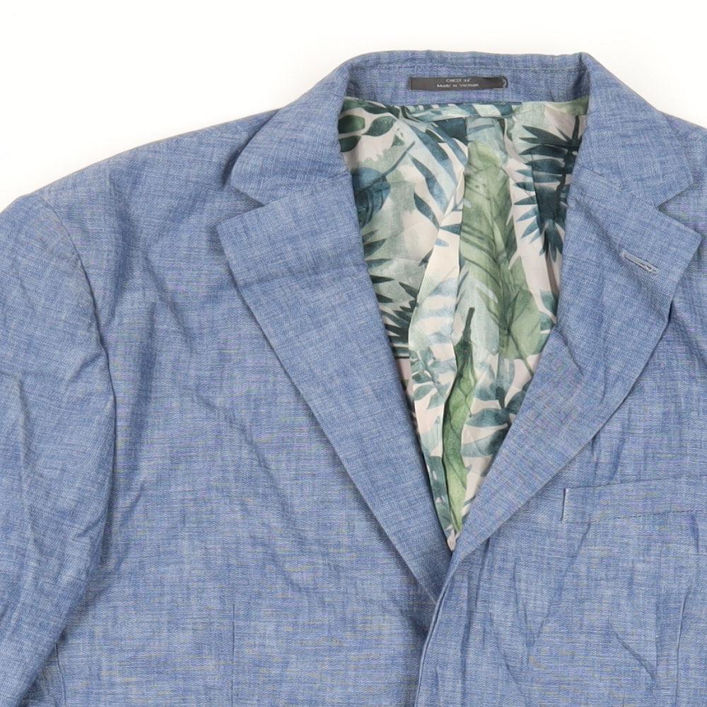 Marks and Spencer Mens Blue Cotton Jacket Blazer Size 38 Regular