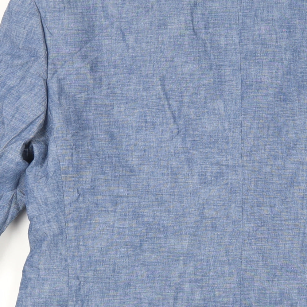 Marks and Spencer Mens Blue Cotton Jacket Blazer Size 38 Regular