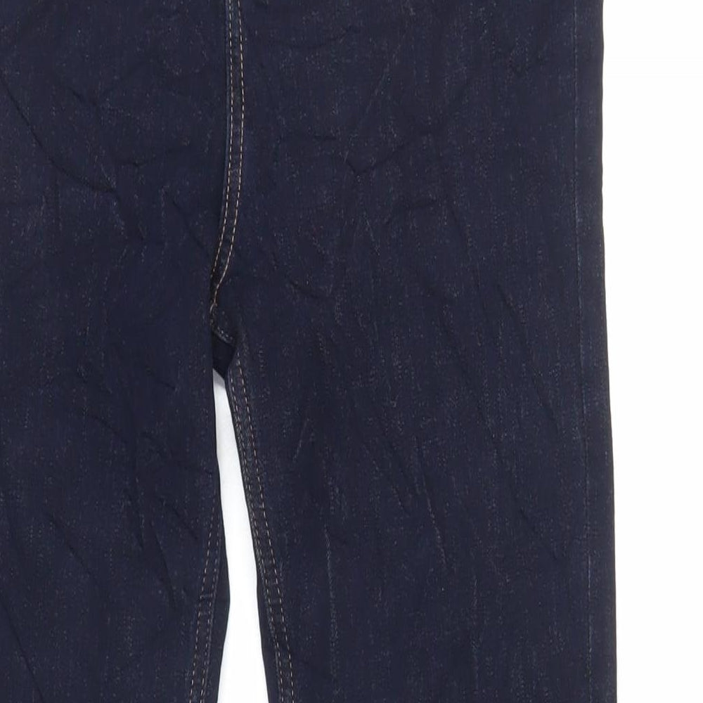 Marks and Spencer Womens Blue Cotton Flared Jeans Size 12 L34 in Regular Zip