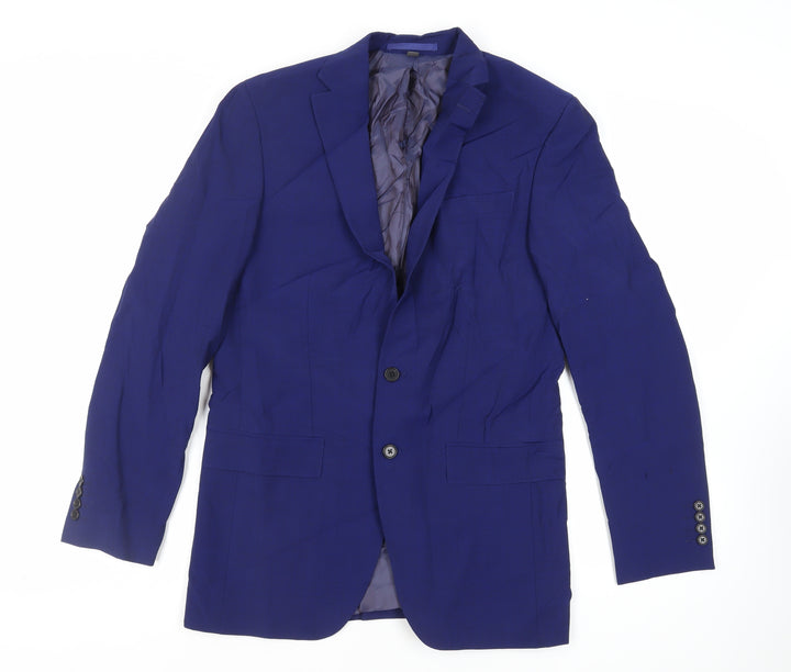 Marks and Spencer Mens Blue Wool Jacket Suit Jacket Size 38 Regular