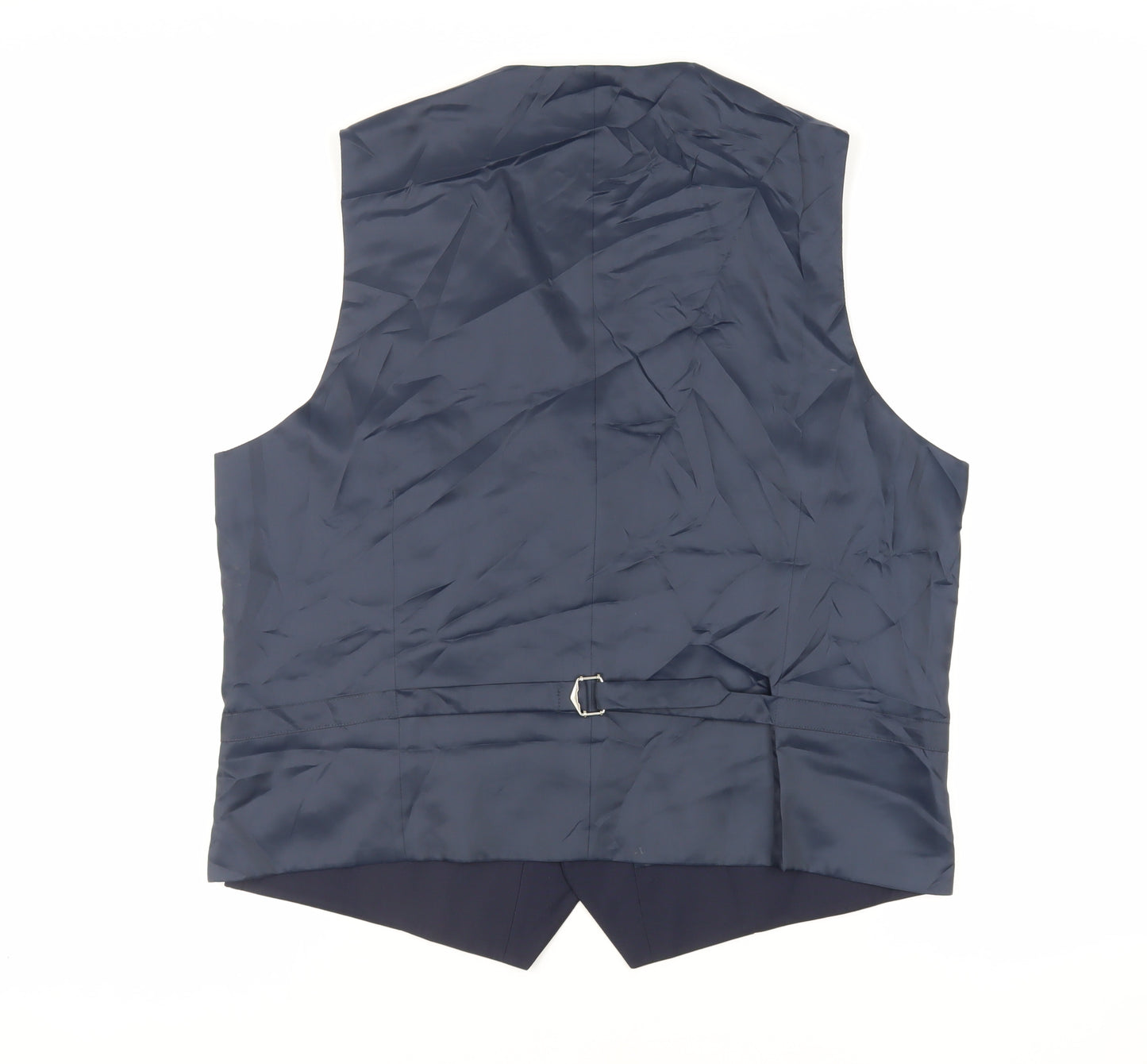 Marks and Spencer Mens Blue Polyester Jacket Suit Waistcoat Size 46 Regular