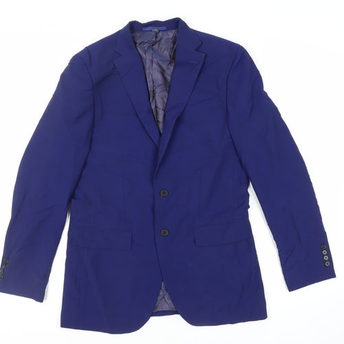 Marks and Spencer Mens Blue Wool Jacket Suit Jacket Size 38 Regular