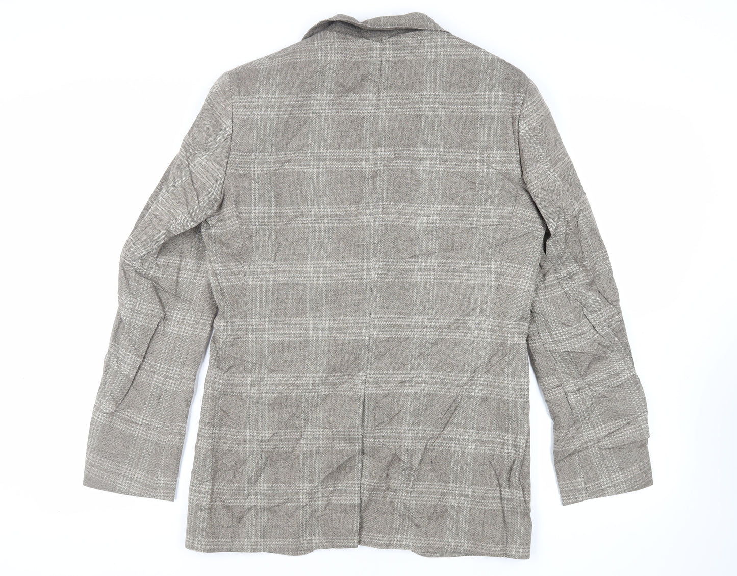 Marks and Spencer Mens Beige Plaid Cotton Jacket Blazer Size 38 Regular